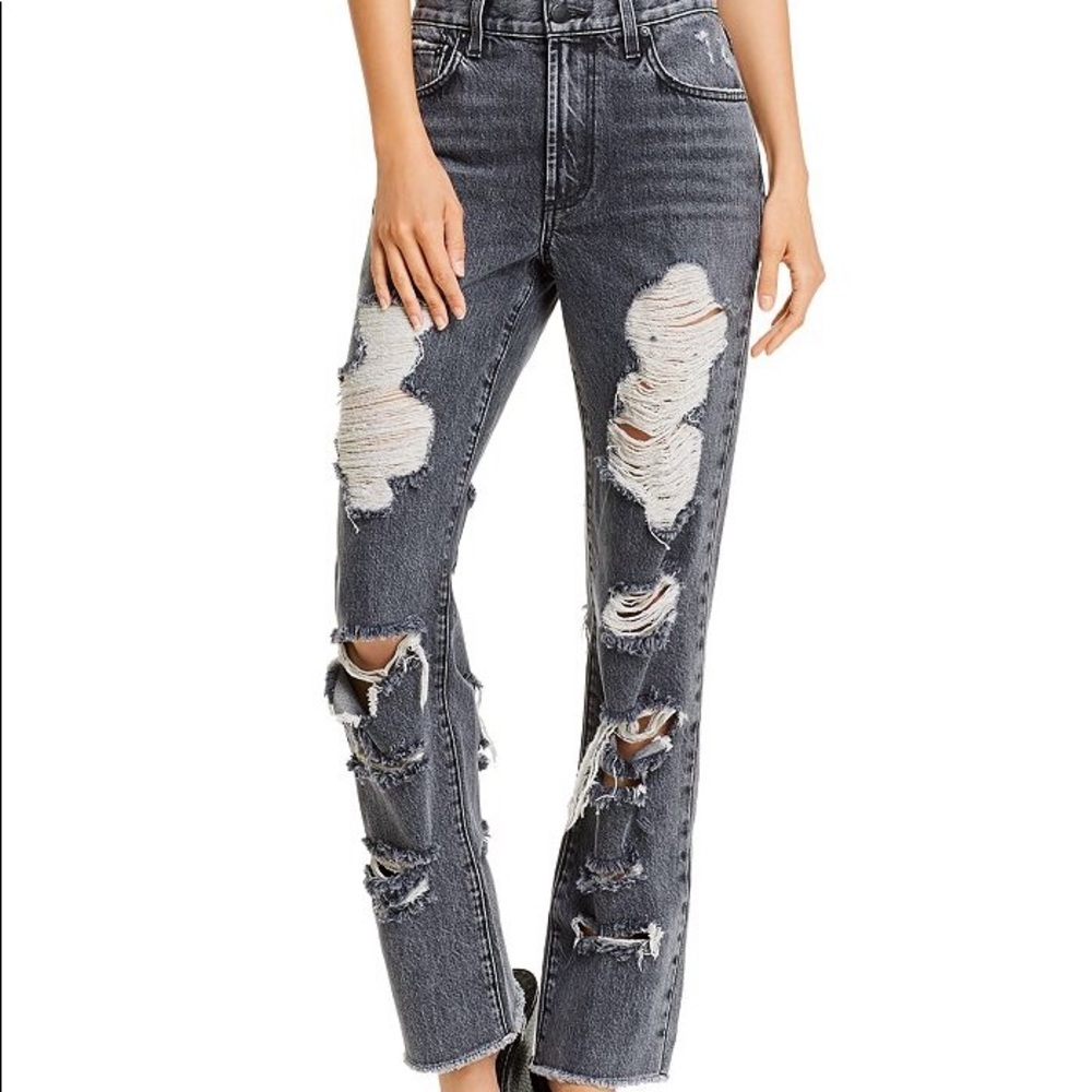 Alice + Olivia Distressed Girlfriend Jeans